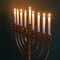 Modern Solid Metal Judaica Hanukkah Menorah 9 Branched Candelabra